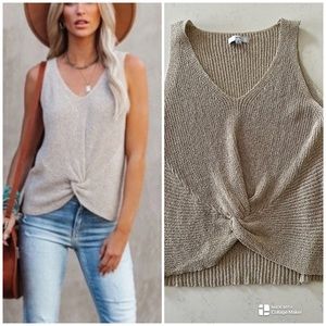 VICI COLLECTION - SAND + STONE KNIT TANK - NATURAL
